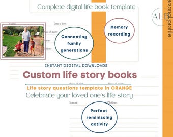 Life Story Book Template: 277+ Page Memory Journal (Digital Download)