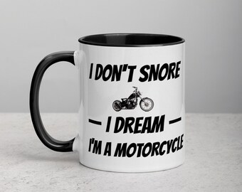 Motorcycle Mug | Biker Gift, Dad Gift, Husband Gift, Funny Mug, Ceramic Mug, Mug with Color Inside