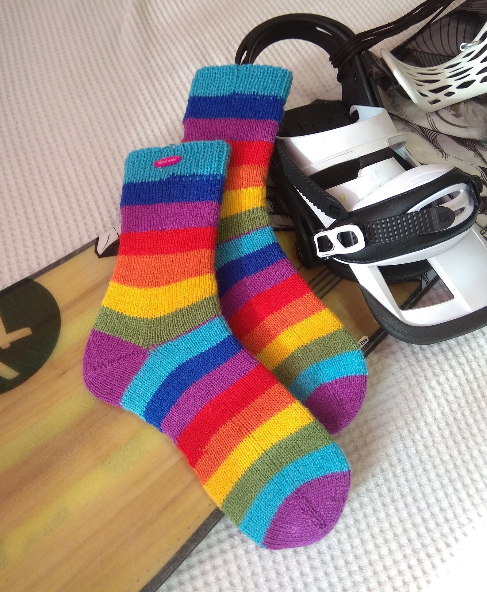 Calze A Righe Arcobaleno Per Donna - Lunghe, Morbide E Elastiche, In Poliestere E Spandex - Foto 5