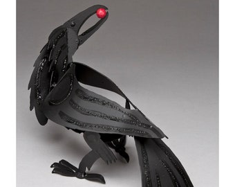 Standing Crow - Freestanding steel crow sculpture, home or garden decor