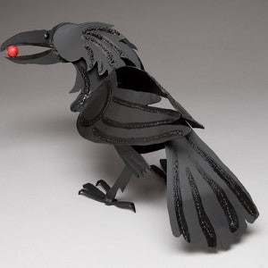 Standing Raven - Freestanding steel raven sculpture, home or garden decor