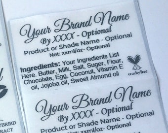 Etiqueta de producto personalizada / Etiqueta de embalaje comercial / Etiqueta de producto transparente / Etiqueta de logotipo personalizado / Etiqueta de ingredientes / Etiqueta de panadería