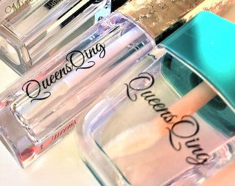 Etiqueta pequeña transparente para brillo labial, etiqueta de sabor, etiqueta con nombre de tono, etiqueta personalizada, etiqueta cosmética, etiqueta de ingredientes, etiqueta con nombre de aroma
