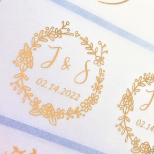 Sceau d’enveloppe de mariage, Autocollants de mariage transparents en aluminium, Autocollant transparent en aluminium, Étiquette en aluminium transparent, Étiquettes de mariage en calligraphie, Feuille d’argent doré