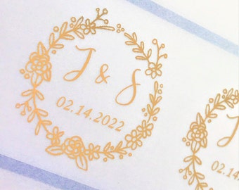 Wedding Envelope Seal, Foil Clear Wedding Stickers, Foil Transparent Sticker, Clear Foil Label, Calligraphy Wedding Labels, Gold Silver Foil