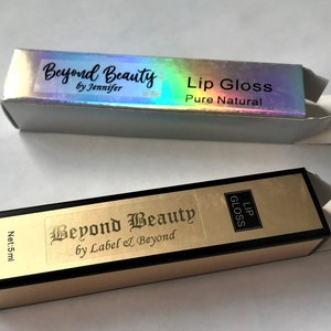 Personalized Lipgloss Box / Lipgloss Packaging Box Bundle / Holographic Lipgloss Box / Gold Lip Gloss Box Bundle / Lipgloss Packaging Box image 7