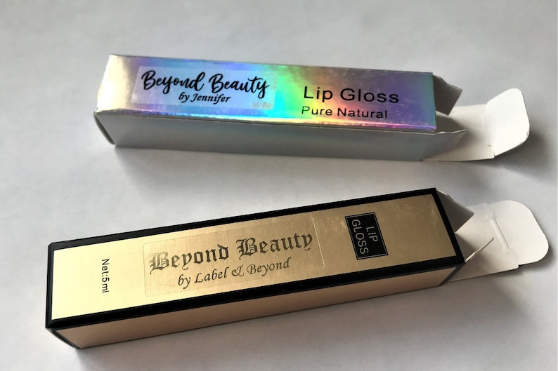 Personalized Lipgloss Box / Lipgloss Packaging Box Bundle / Holographic Lipgloss Box / Gold Lip Gloss Box Bundle / Lipgloss Packaging Box image 7