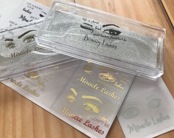 Pegatina transparente para pestañas / Etiqueta personalizada para estuche de pestañas / Pegatina para caja de pestañas / Etiqueta personalizada para pestañas / Pegatina transparente para pestañas / Etiqueta para pestañas