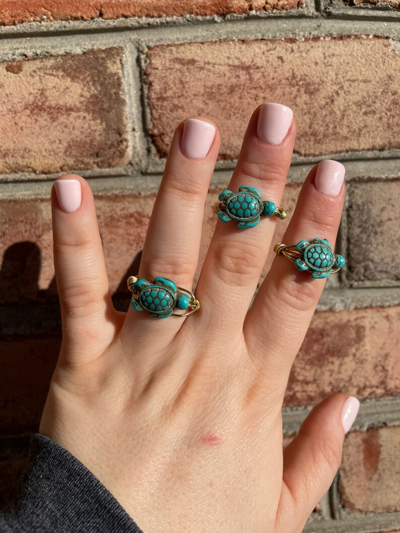 Personalized Ring Handmade wired Jewelry Custom Turtle Rings