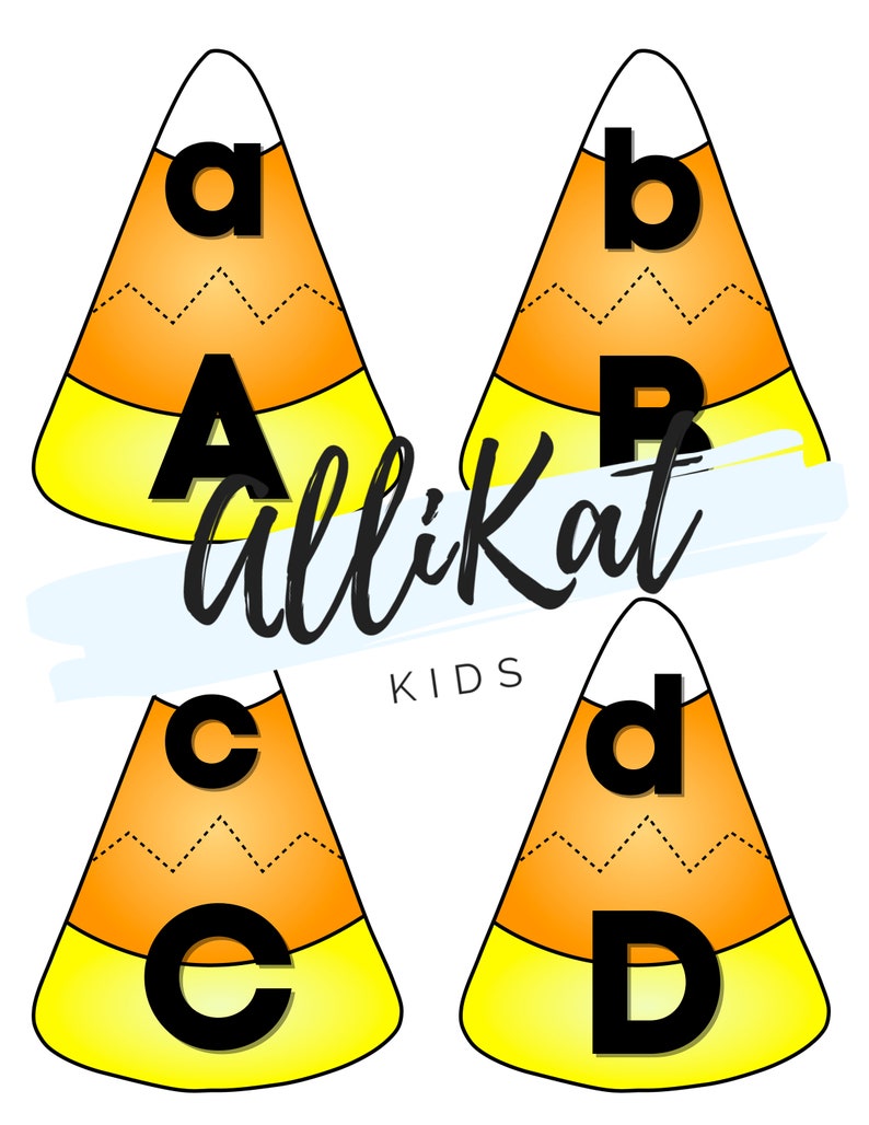 Candy Corn Letter Match Uppercase and Lowercase Letter