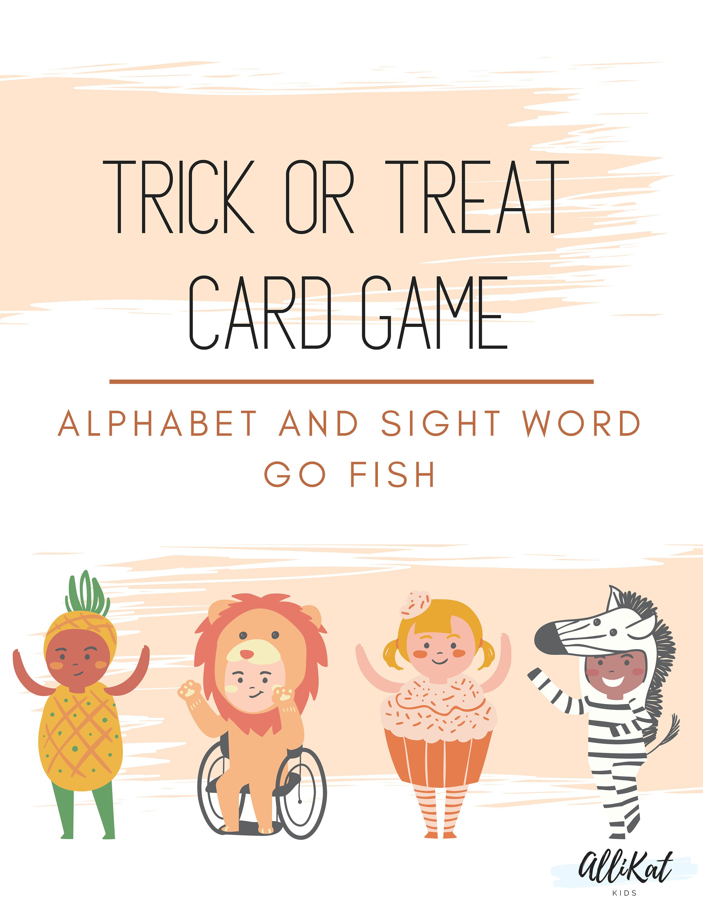 alphabet game halloween go fish printable card game dolch etsy