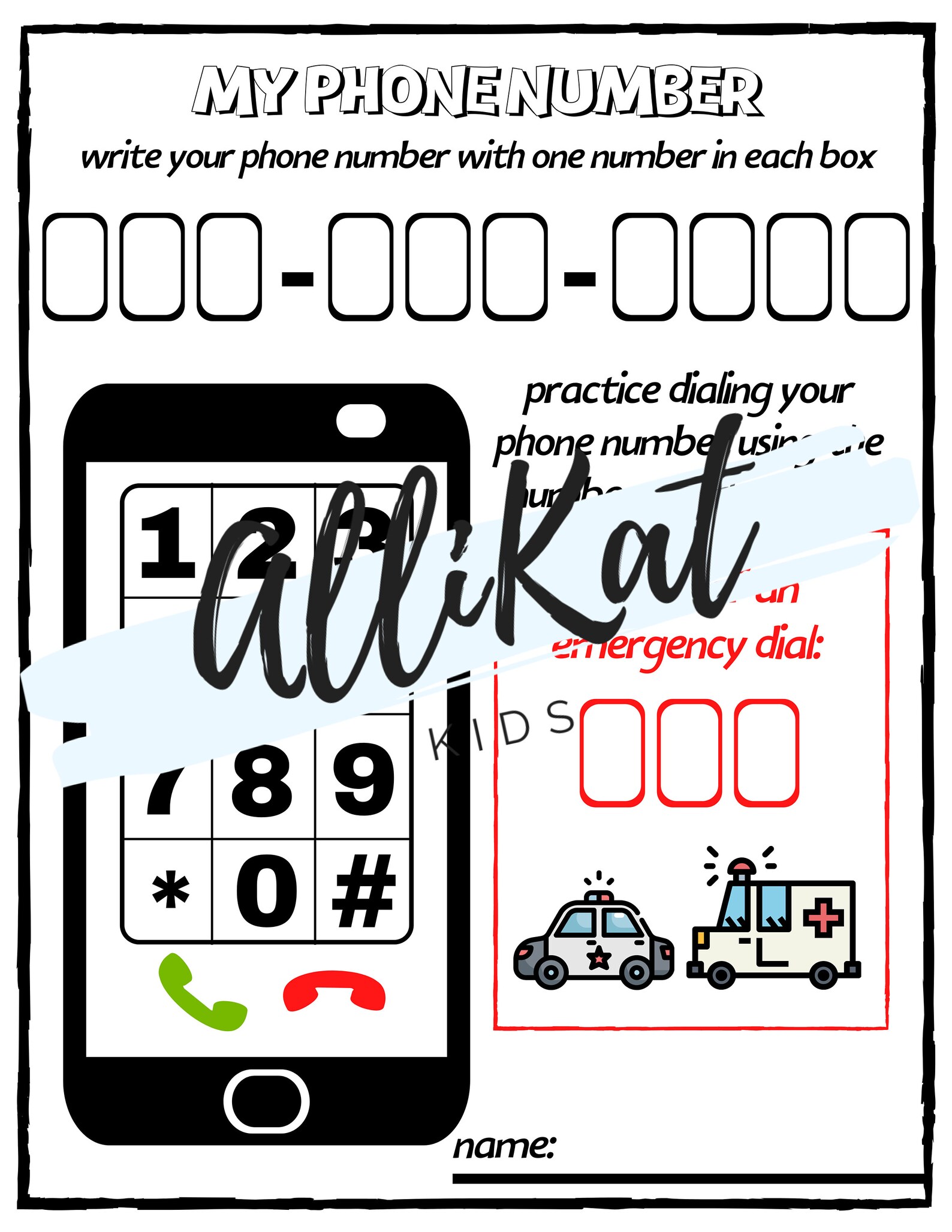 Address Phone Number Practice Address Worksheets Phone Etsy