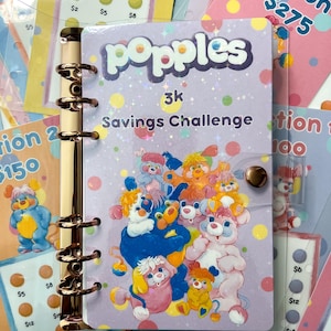 Popples Savings Challenge Binder | 3k, 5k, 10k
