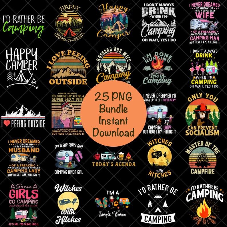 Download 25 Camper Camping Sublimation Design Bundle PNG Camper Png ...