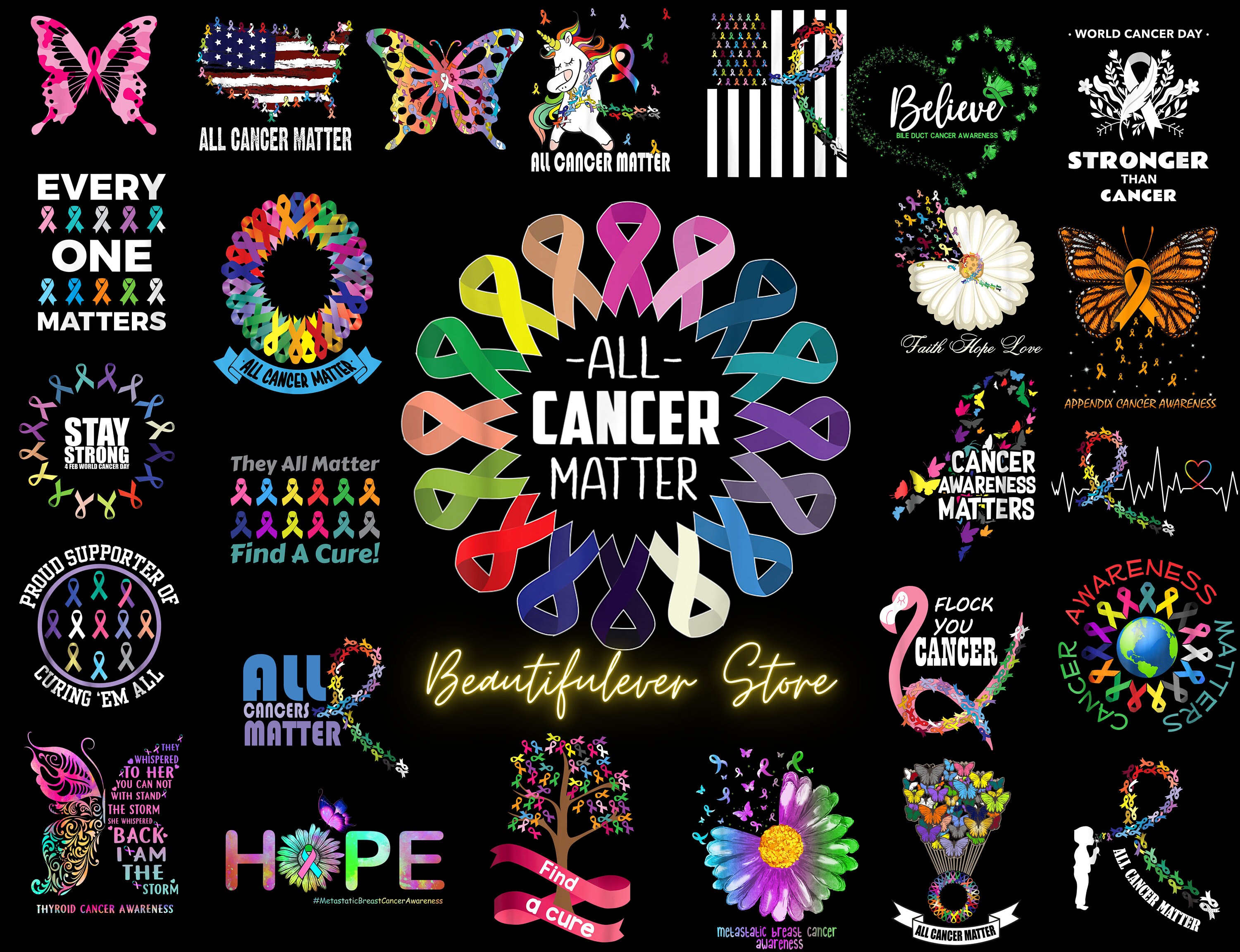 All Cancer Matter Png World Cancer Day Png Awareness Ribbon Etsy