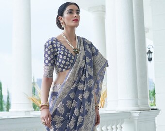 party wear chikankari saree