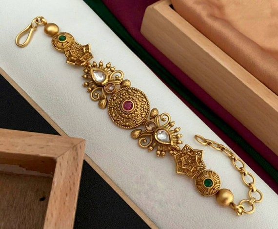 Gold Plated Kundan Bangles (Set of 2) Design by Shlok Jewels at Pernia's  Pop Up Shop 2024