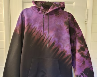 Reverse + Dye Painted | Men's Full Zip Hoodie - LARGE