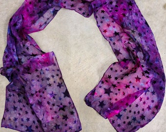 Ice Dyed | Potion Satin Star Scarf (14"x72")