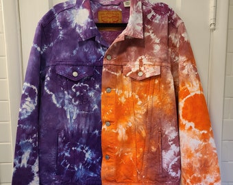 Tie Dyed | Winter Sunset Denim Jacket - LARGE