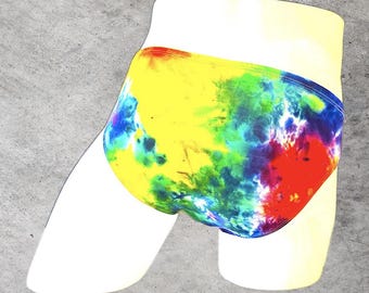 HWI Dyed | Crumpled Rainbow Pride Men's Modal Low Rise Briefs