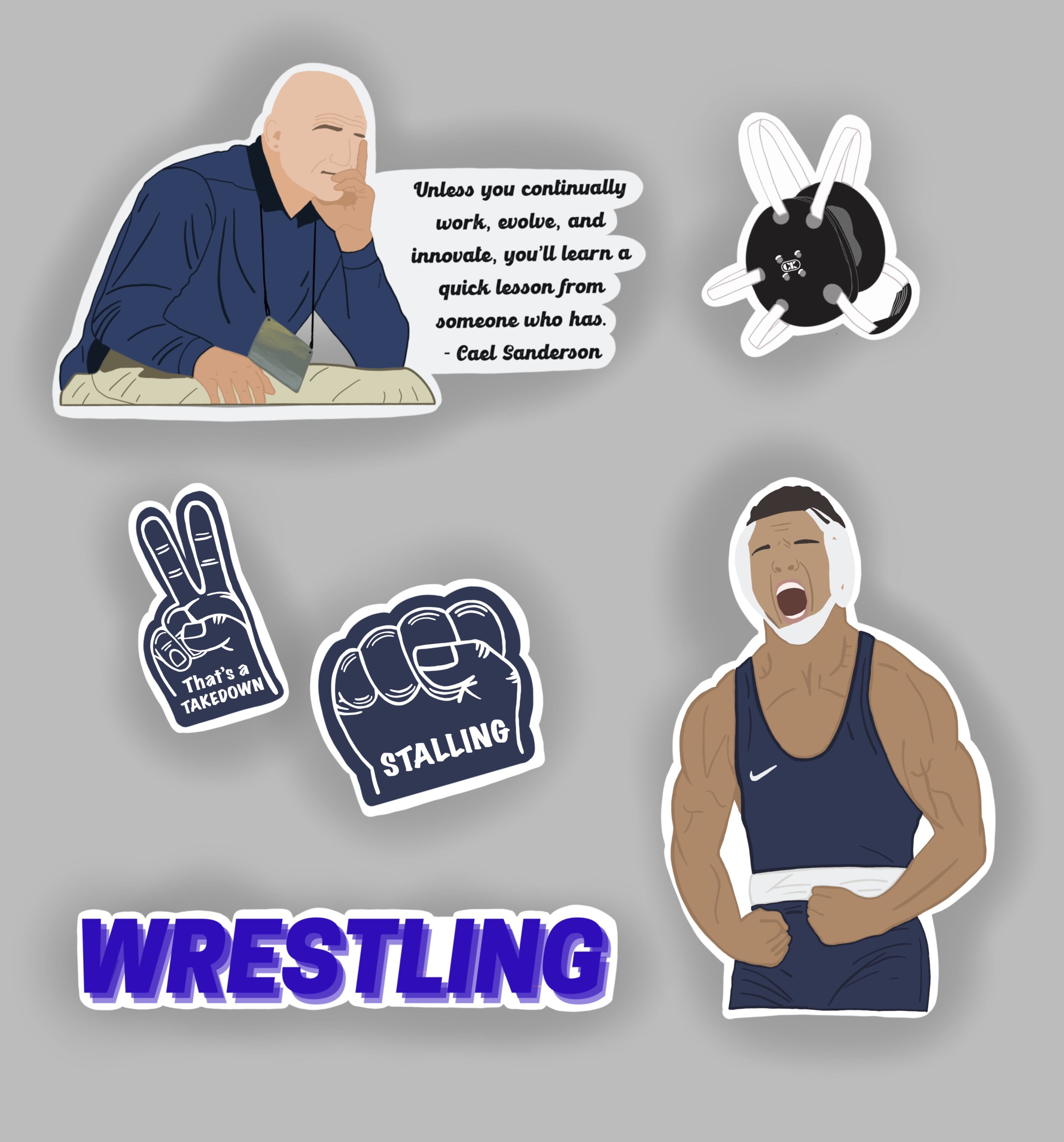 Penn State Wrestling Sticker Pack Penn State Nittany Lions Etsy