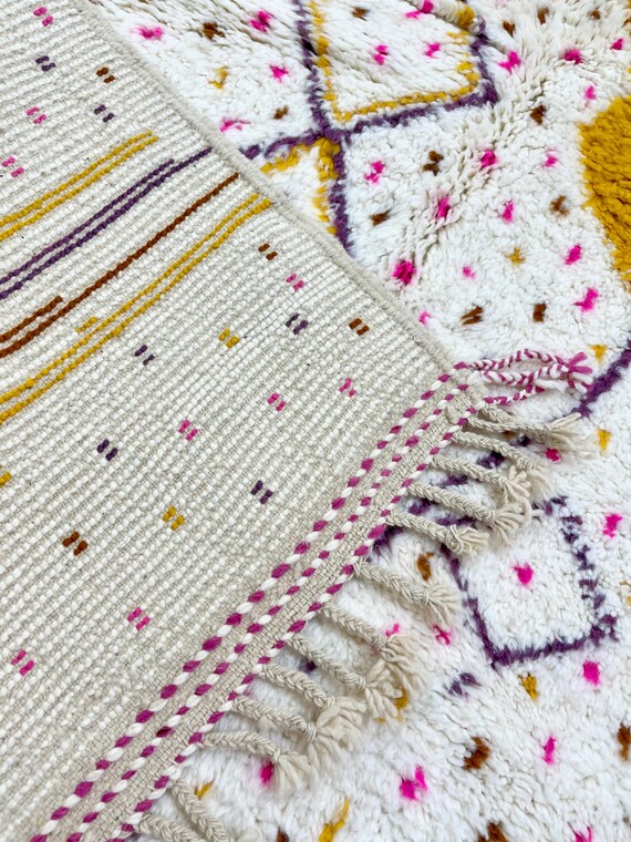 ヴィンテージ ベルベル ムリルト ラグ：ハンドメイド オールウール