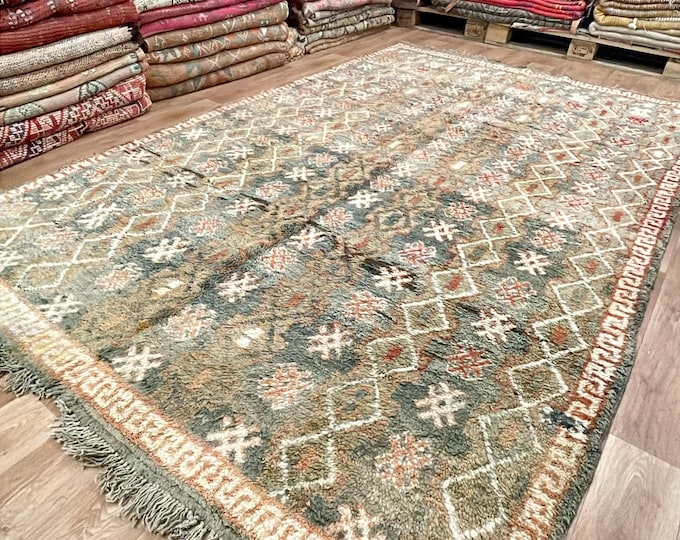Featured listing image: Vintage rug, Authentic handmade rug , boujaad boho rug, Vintage morocco rug, boho rug,berber rug,vintage berber rug