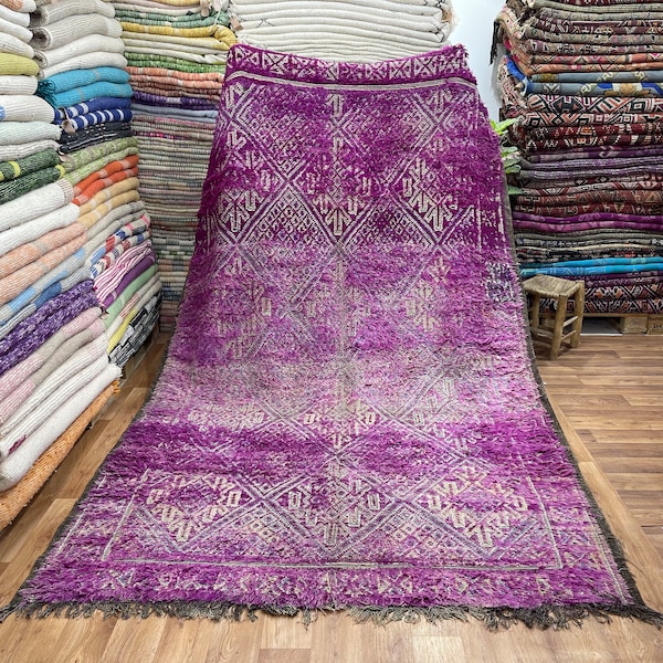 Purple Rug From Beni Mguild , Vintage Rug , Handmade Rug , Area Rug , Wool Rug , Moroccan Rug