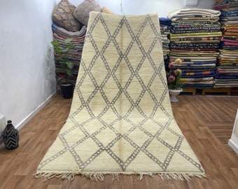 Handgemaakte Marokkaanse Beni ouarain tapijt , Vintage tapijt , alfombras maroques , berber teppich , tapis berbere