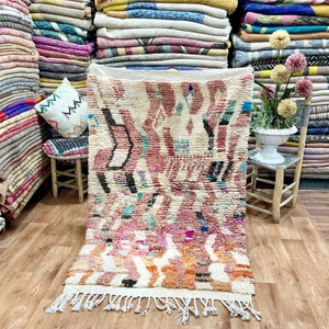 Kleiner Teppich, niedlicher marokkanischer Teppich, Boujaad-Teppich, schöner Teppich, Berber Teppich, marokkanischer Boujaad-Teppich, Handgefertigter Teppich