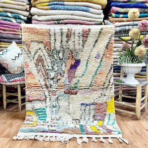 Kleiner Teppich, niedlicher marokkanischer Teppich, Boujaad-Teppich, schöner Teppich, Berber Teppich, marokkanischer Boujaad-Teppich, Handgefertigter Teppich