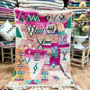 Kleiner Teppich, süßer marokkanischer Teppich, Boujaad-Teppich, schöner Teppich, Berberteppich, marokkanischer Boujaad-Teppich, handgefertigter Teppich