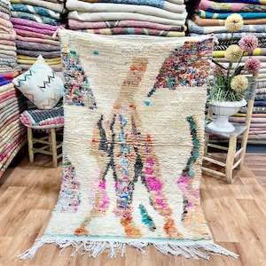 Kleiner Teppich, niedlicher marokkanischer Teppich, Boujaad-Teppich, schöner Teppich, Berber Teppich, marokkanischer Boujaad-Teppich, Handgefertigter Teppich
