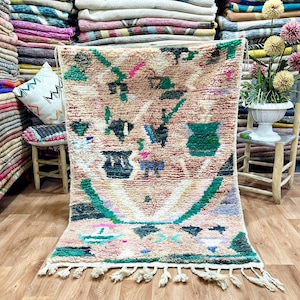 Kleiner Teppich, süßer marokkanischer Teppich, Boujaad-Teppich, schöner Teppich, Berberteppich, marokkanischer Boujaad-Teppich, handgefertigter Teppich