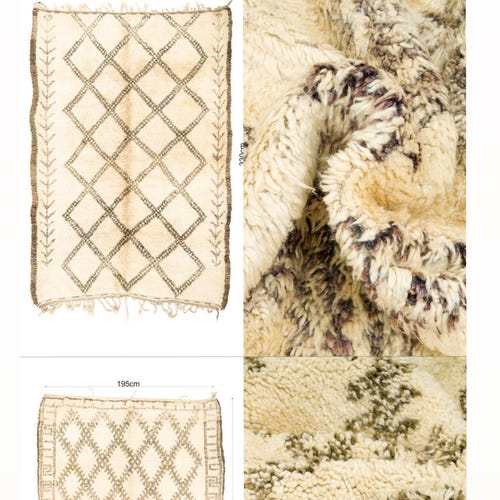 ヴィンテージ モロッコ ブジャード ラグ: ハンドメイド ベルベル