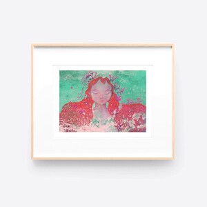 5 x 7 pouces Impression artistique | La sirène | Illustration originale de décoration murale esthétique