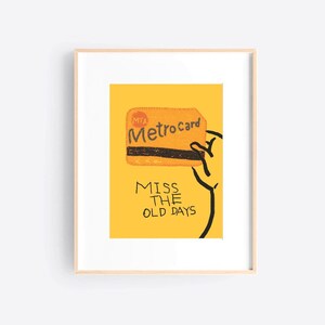 Impresión artística de 5 x 7 pulgadas / Extraño los viejos tiempos / Ilustración original Decoración estética de pared
