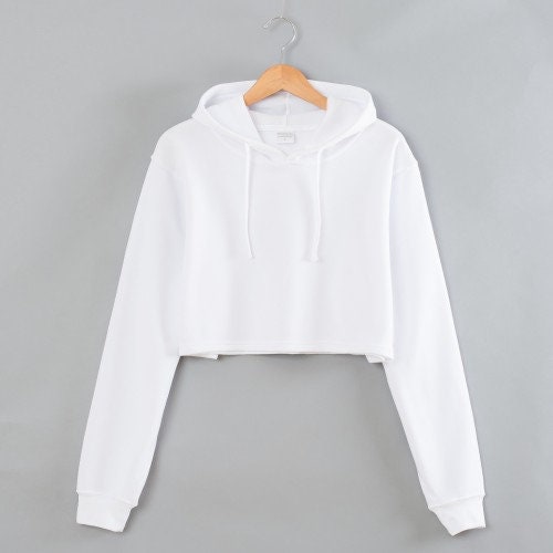 white crop top sweatshirt