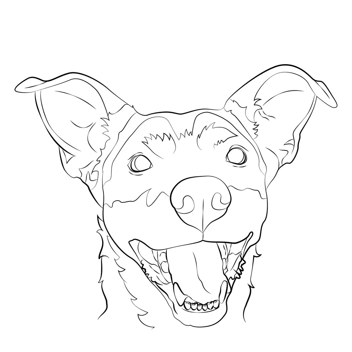 Custom linear illustration of animals line art personalised | Etsy