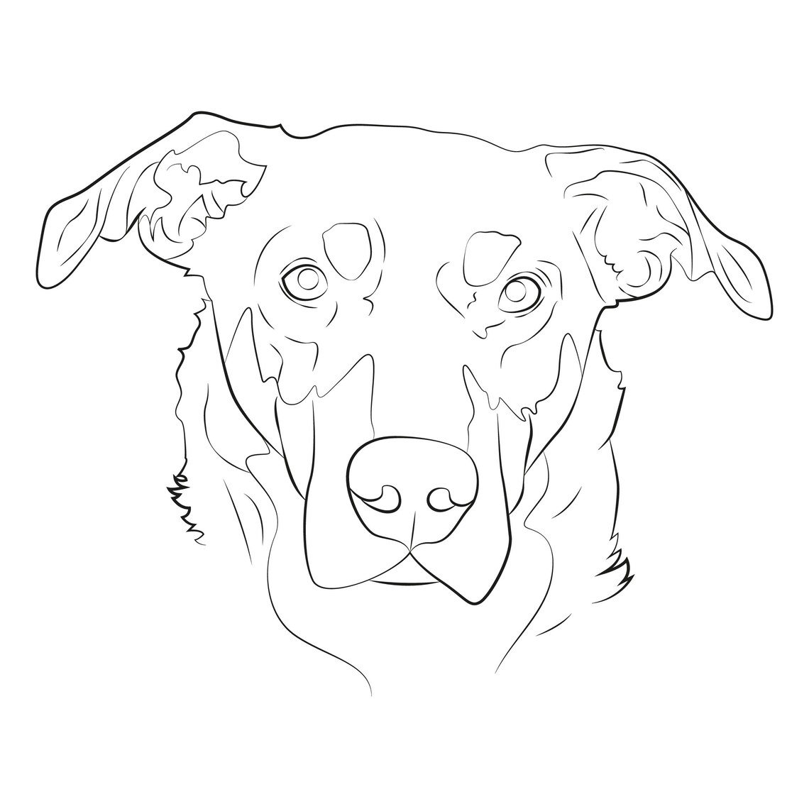 Custom linear illustration of animals line art personalised | Etsy