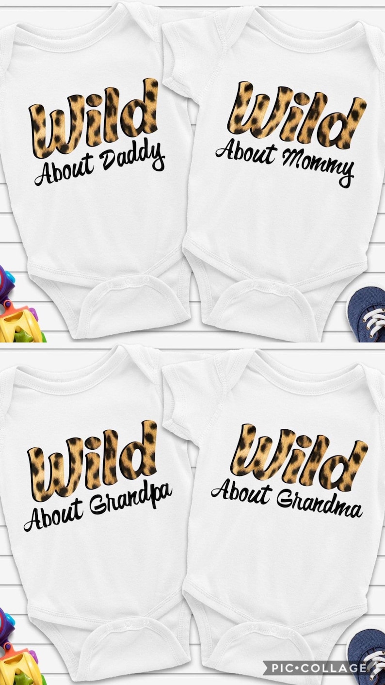 Grandma Animal Print Wild About Daddy Grandpa Mommy