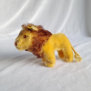 Vintage Steiff Lion Plush - 2531/14 - Mohair Toy, Steiff Leo Lion Mohair with Rope Tail, Made in Germany