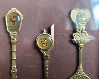 Rare Seoul 1988 Olympics Commemorative Spoon Set – Antique Brass