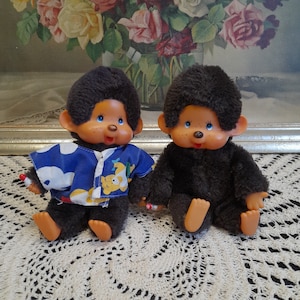 Monchhichi Sekiguchi plush toy, vintage Monchhichi, rubber face monkey, japanese toy, Japan vintage, vintage toy