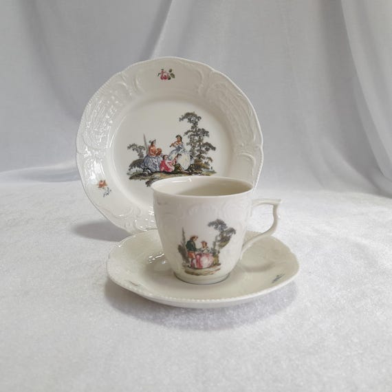 Rosenthal Sanssouci Hoeroldt Arcadia Trio – Cup, Saucer & Dessert