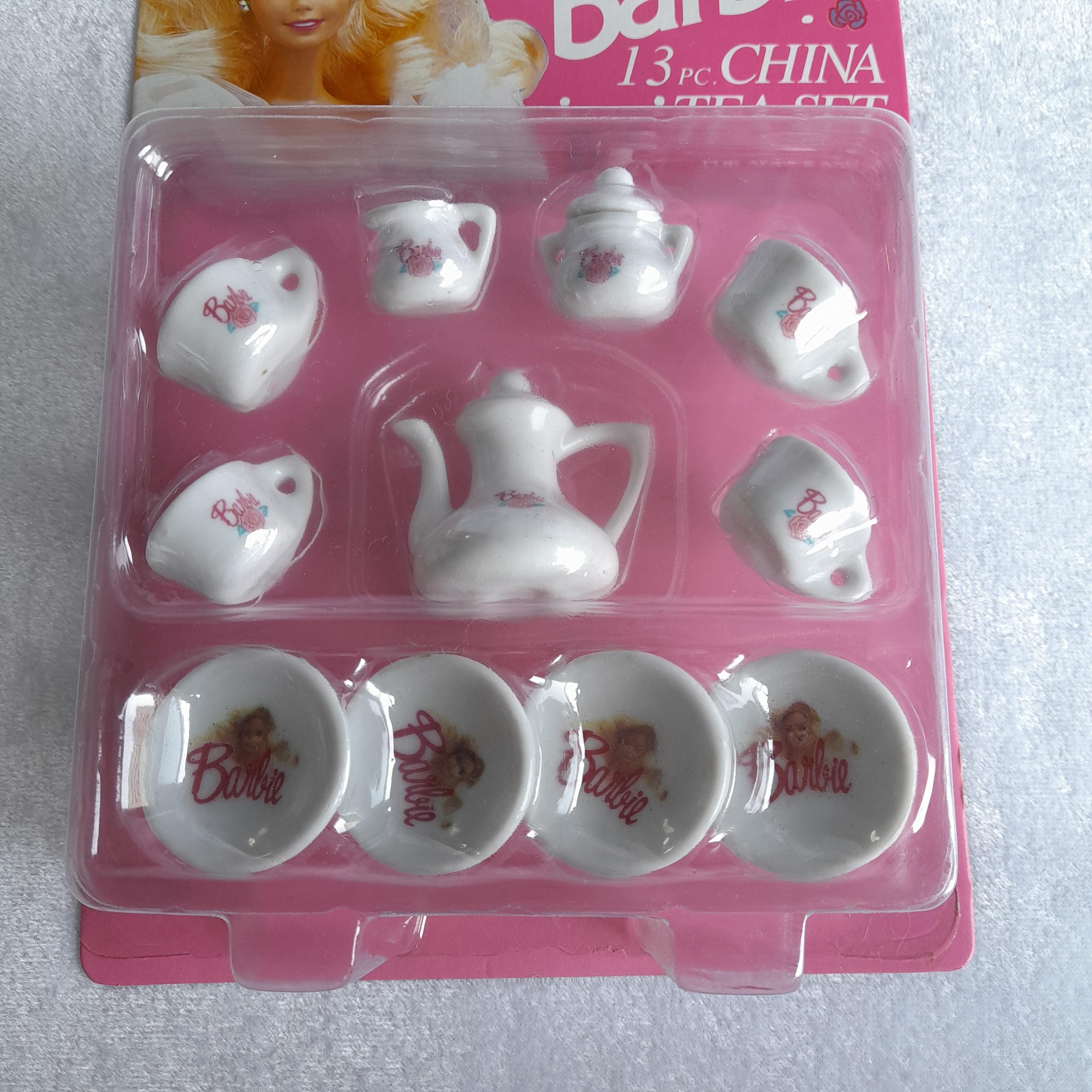 Mattel Barbie Mini Tea Set Pink Floral New Boxed 1992 Vintage