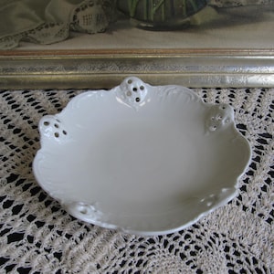 Vintage Rosenthal Group Germany Classic Rose, Footed Bonbon Dish or Serving Dish, Collection Pierced Porcelain Dish