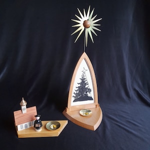 ドイツ ヴィンテージ エルツ VOLKSKUNST 工芸品 木製 ピラミッド ヴィンテージ レトロ オリジナル エルツ山地 ドイツ ピラミッド