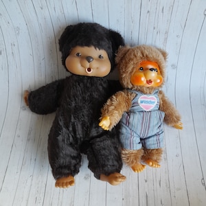 Vintage Monchhichi Wuschel Bear, Japan Tobby Bear, Monchichi Friends, japanese doll